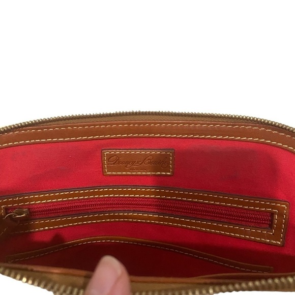 Dooney & Bourke Pebble Zip Zip Satchel Purse White / Brown with Bag and Keychain - Picture 5 of 14